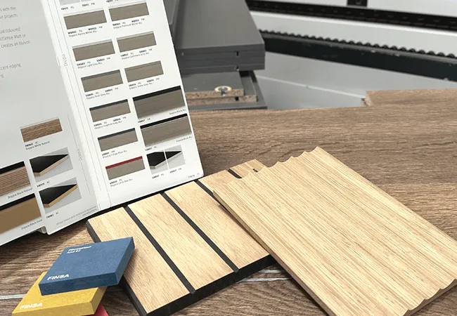 bespoke joinery panels in show room